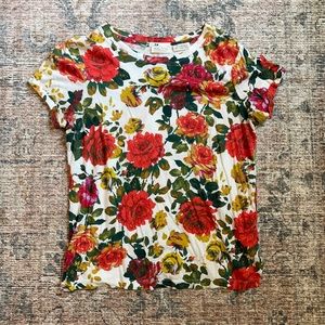 Anthropologie Short Sleeve Floral T-Shirt